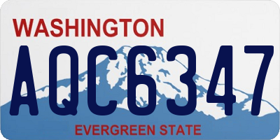 WA license plate AQC6347