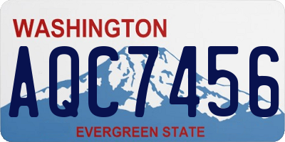 WA license plate AQC7456