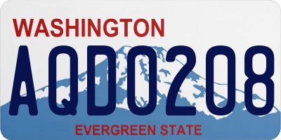 WA license plate AQD0208