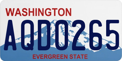 WA license plate AQD0265