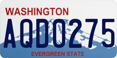 WA license plate AQD0275