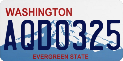 WA license plate AQD0325