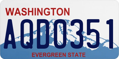 WA license plate AQD0351
