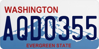 WA license plate AQD0355