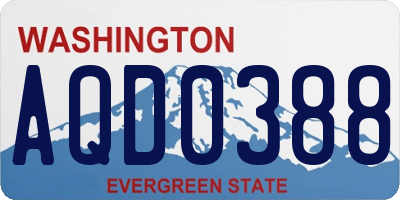 WA license plate AQD0388