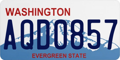 WA license plate AQD0857