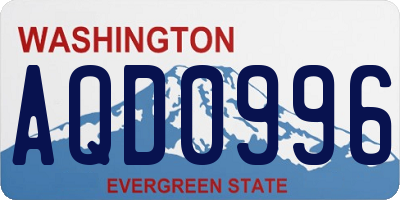 WA license plate AQD0996