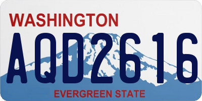 WA license plate AQD2616