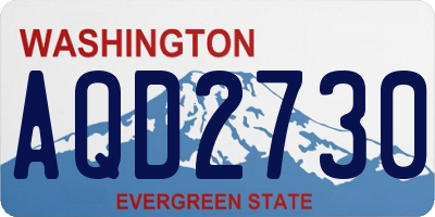 WA license plate AQD2730