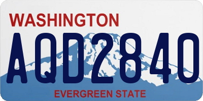WA license plate AQD2840