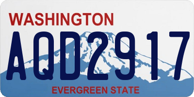 WA license plate AQD2917
