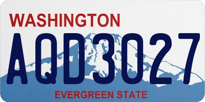 WA license plate AQD3027
