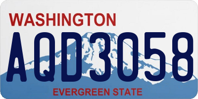 WA license plate AQD3058