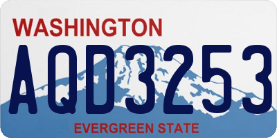 WA license plate AQD3253
