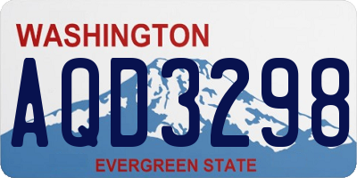 WA license plate AQD3298