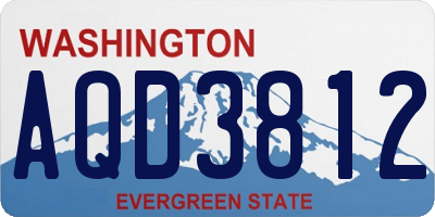 WA license plate AQD3812