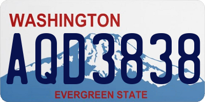 WA license plate AQD3838