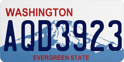 WA license plate AQD3923