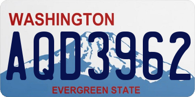 WA license plate AQD3962