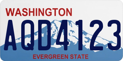 WA license plate AQD4123