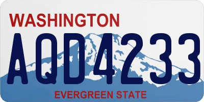 WA license plate AQD4233