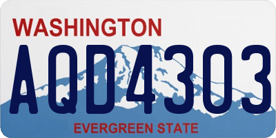 WA license plate AQD4303