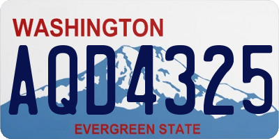 WA license plate AQD4325