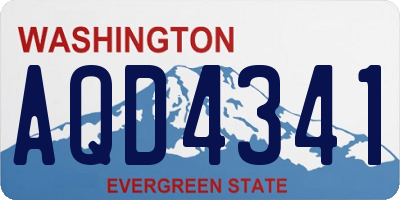 WA license plate AQD4341