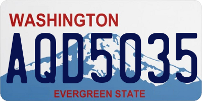 WA license plate AQD5035