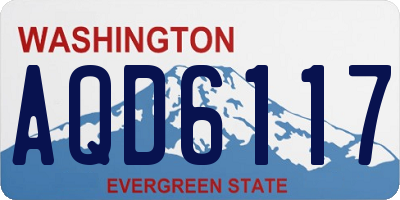 WA license plate AQD6117