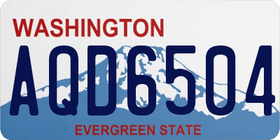 WA license plate AQD6504