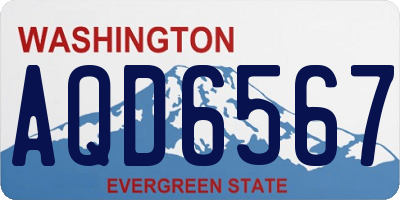 WA license plate AQD6567