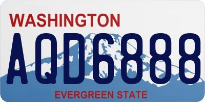 WA license plate AQD6888