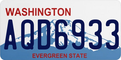 WA license plate AQD6933