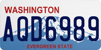 WA license plate AQD6989