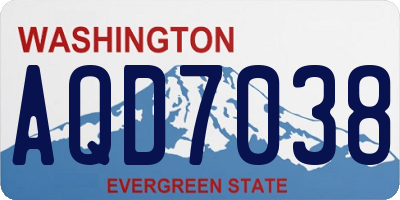 WA license plate AQD7038