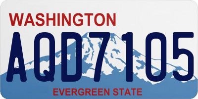WA license plate AQD7105