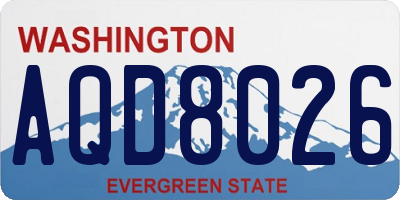 WA license plate AQD8026