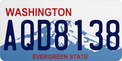 WA license plate AQD8138