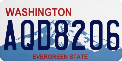 WA license plate AQD8206