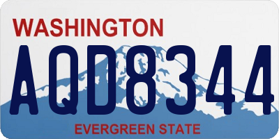 WA license plate AQD8344