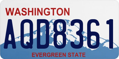 WA license plate AQD8361