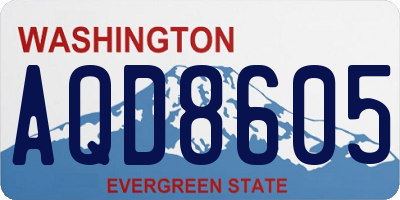 WA license plate AQD8605