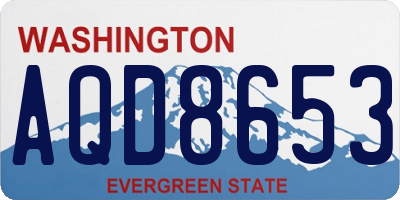 WA license plate AQD8653