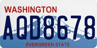 WA license plate AQD8678