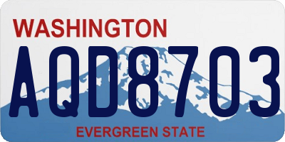 WA license plate AQD8703