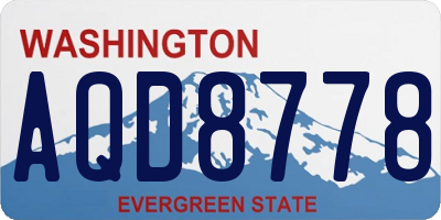 WA license plate AQD8778