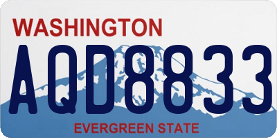 WA license plate AQD8833