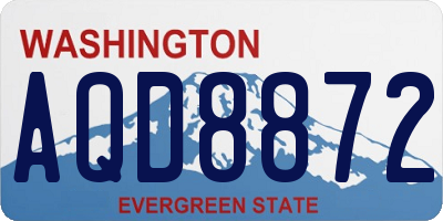WA license plate AQD8872