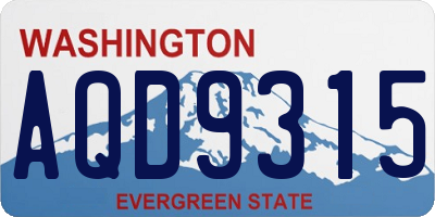 WA license plate AQD9315